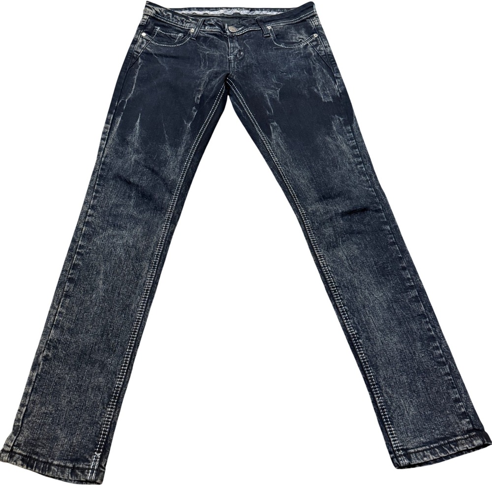 rue21 Twentyone‎ Black Skinny Jeans Low Rise Studded Embroidered Pockets 5/6R